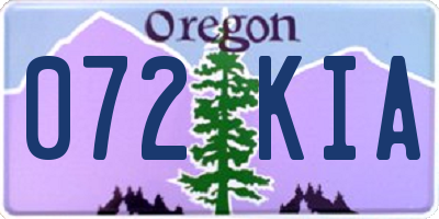 OR license plate 072KIA