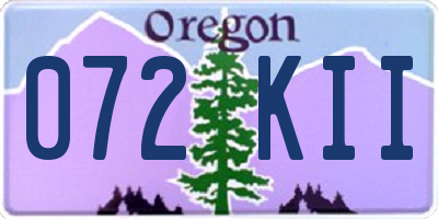 OR license plate 072KII