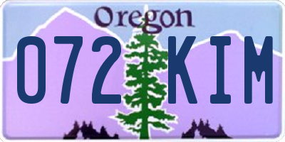 OR license plate 072KIM
