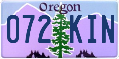 OR license plate 072KIN