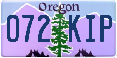 OR license plate 072KIP
