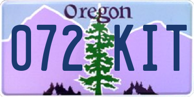 OR license plate 072KIT