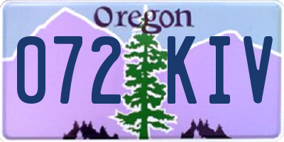OR license plate 072KIV
