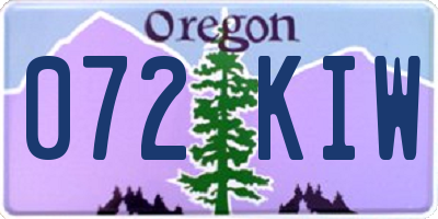 OR license plate 072KIW