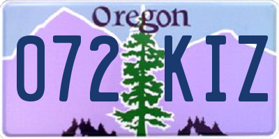 OR license plate 072KIZ