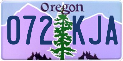 OR license plate 072KJA