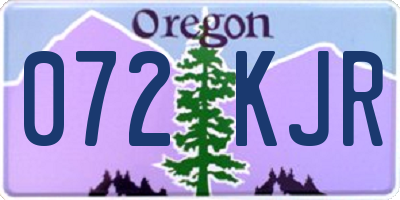 OR license plate 072KJR