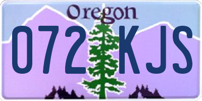 OR license plate 072KJS