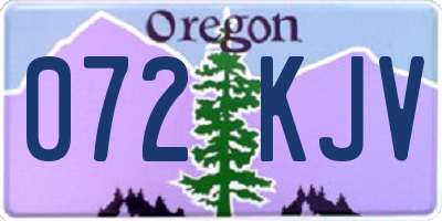 OR license plate 072KJV