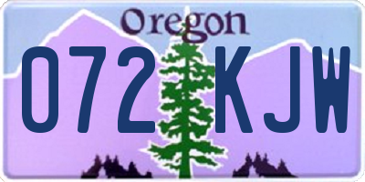 OR license plate 072KJW