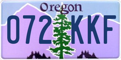 OR license plate 072KKF