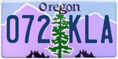 OR license plate 072KLA