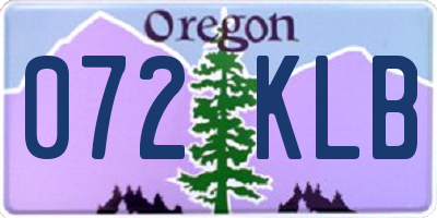 OR license plate 072KLB