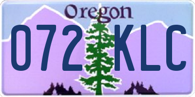 OR license plate 072KLC