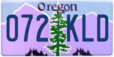OR license plate 072KLD