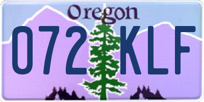 OR license plate 072KLF