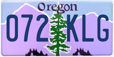 OR license plate 072KLG