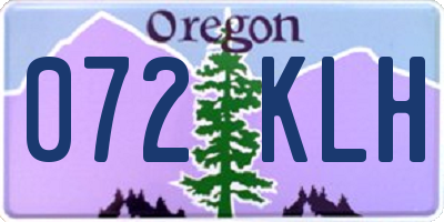 OR license plate 072KLH