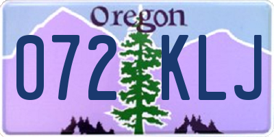 OR license plate 072KLJ