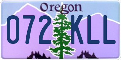 OR license plate 072KLL