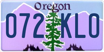 OR license plate 072KLO