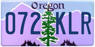 OR license plate 072KLR