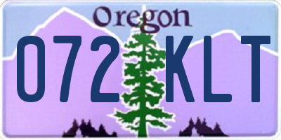 OR license plate 072KLT