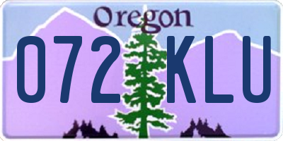 OR license plate 072KLU