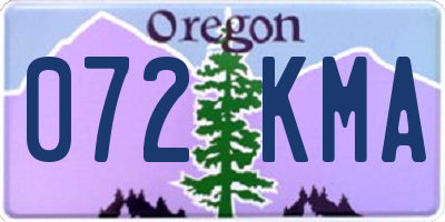 OR license plate 072KMA