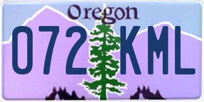OR license plate 072KML