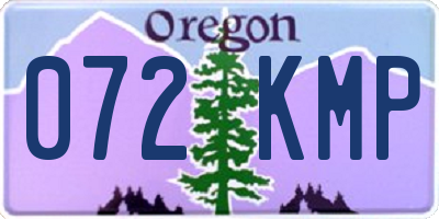 OR license plate 072KMP