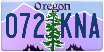 OR license plate 072KNA