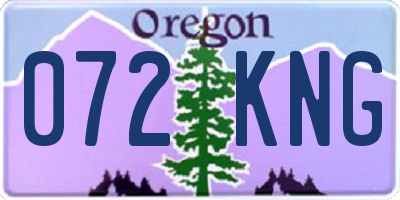 OR license plate 072KNG