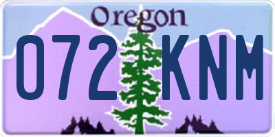 OR license plate 072KNM