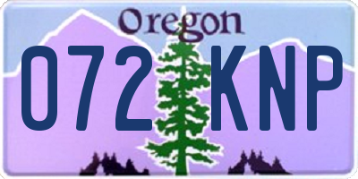 OR license plate 072KNP