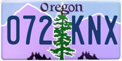 OR license plate 072KNX