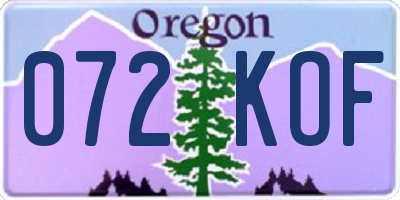OR license plate 072KOF