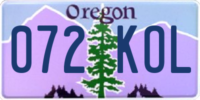 OR license plate 072KOL
