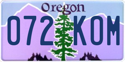 OR license plate 072KOM