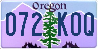 OR license plate 072KOQ