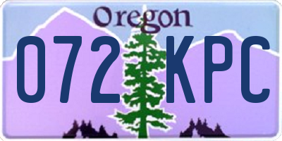 OR license plate 072KPC
