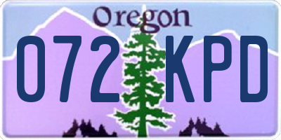 OR license plate 072KPD