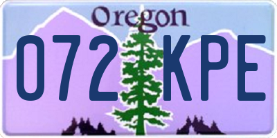OR license plate 072KPE