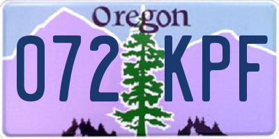 OR license plate 072KPF