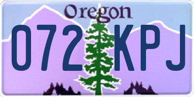 OR license plate 072KPJ