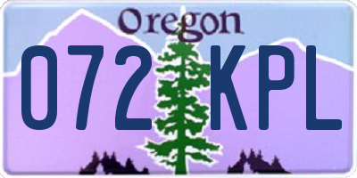 OR license plate 072KPL