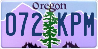 OR license plate 072KPM
