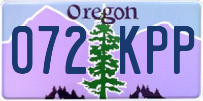 OR license plate 072KPP