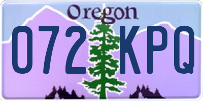 OR license plate 072KPQ