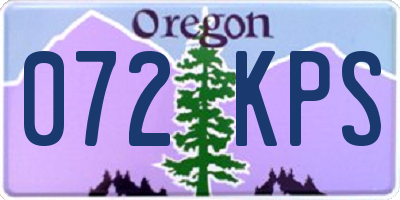 OR license plate 072KPS